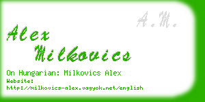 alex milkovics business card